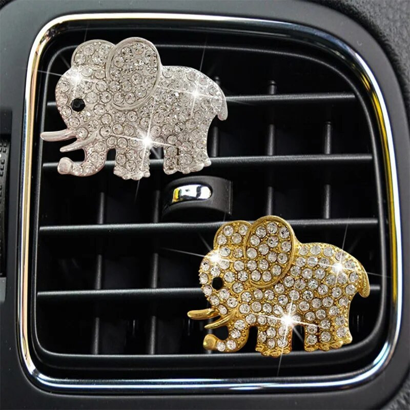 Bling Elephant Auto Smaržas Clip Auto Aroma Vent Clip Auto Smaržas Gaisa atsvaidzinātājs Automašīnas Ornaments Dimanta Zilonis Auto Interjera Dekors