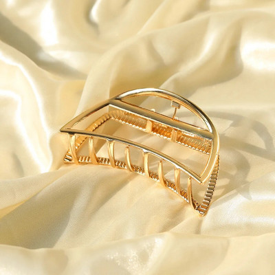 Μόδα Χρυσό Χρώμα Κούφια Γεωμετρικά Κλιπ Μαλλιά Μεταλλικά Νύχια Μαλλιά Σταυρός Κλιπ κεφαλής Κούρεμα Καβούρι Γυναικεία Αξεσουάρ Μαλλιών