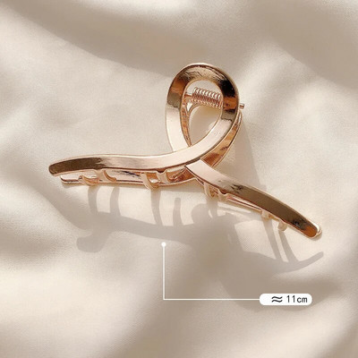 Μόδα Χρυσό Χρώμα Κούφια Γεωμετρικά Κλιπ Μαλλιά Μεταλλικά Νύχια Μαλλιά Σταυρός Κλιπ κεφαλής Κούρεμα Καβούρι Γυναικεία Αξεσουάρ Μαλλιών