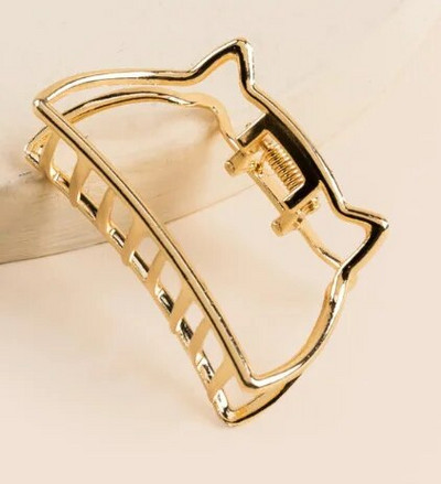 Μόδα Χρυσό Χρώμα Κούφια Γεωμετρικά Κλιπ Μαλλιά Μεταλλικά Νύχια Μαλλιά Σταυρός Κλιπ κεφαλής Κούρεμα Καβούρι Γυναικεία Αξεσουάρ Μαλλιών