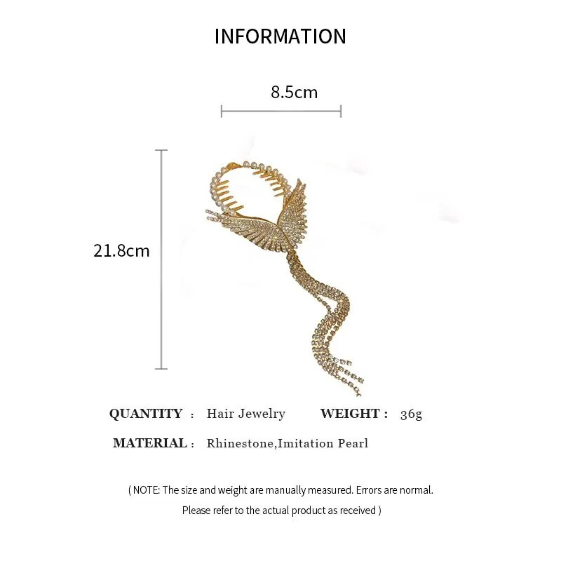 Eņģeļa spārni matu sprādzes imitācijas pērļu kalnu strēles pušķu ķēde zirgaste sprādze matadatas Sieviešu matu kartīte matu aksesuāri