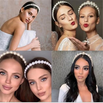 Modyle Fashion Full Pearl Hairbands Еластични цветя Дамски ленти за коса с обръчи Лента за глава Безел Аксесоари за коса за момичета Шапка