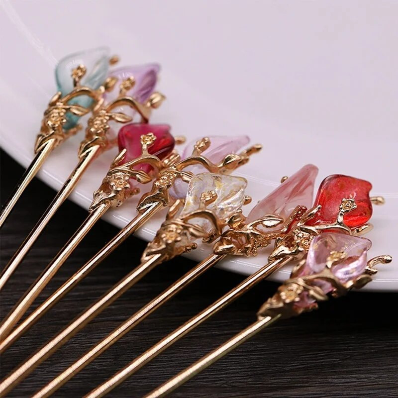 Vintage κινέζικο στιλ Hanfu Hair Stick Γυναικείο Μεταλλικό λούστρο Πιρούνι Μαλλιών Στικ για φουρκέτα Γυναικεία Κοσμήματα Αξεσουάρ κλιπ μαλλιών