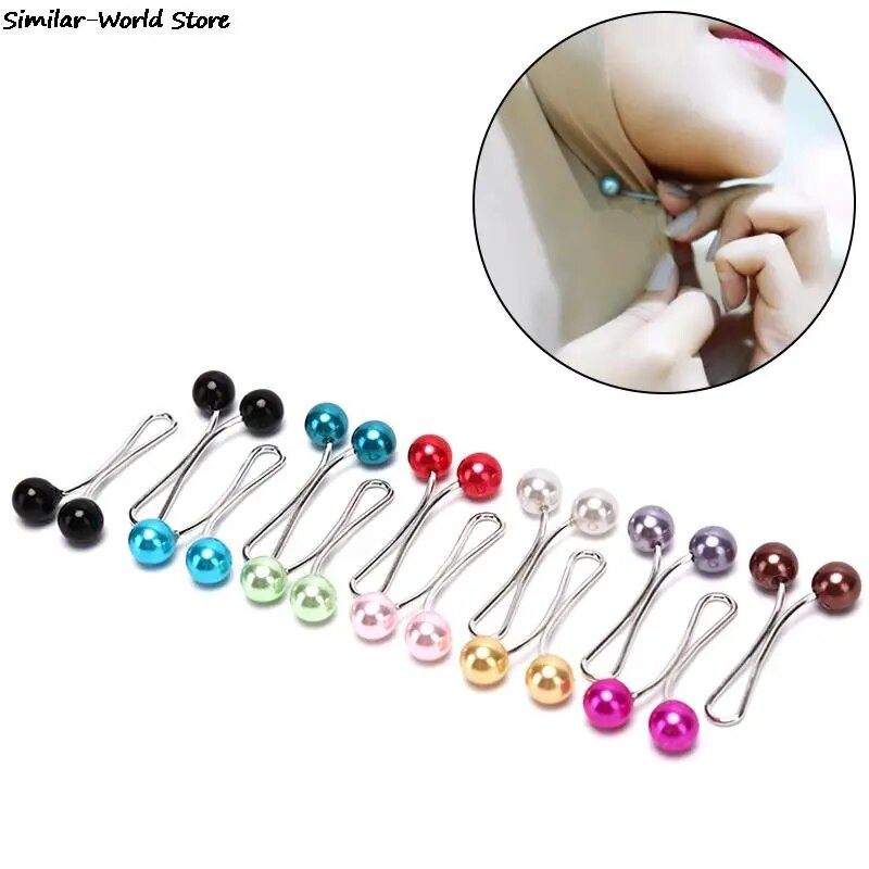 12 tk Lady moslemi sall Hijab Clips Pearl Sall Pross Pin Sall Sall Pea salli hoidja