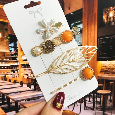 2022 Pearl Crystal Akrüül Juukseklambrid Naistele Retro geomeetrilised juuksenõelad Juuksenõel Tüdrukute Juukseaksessuaarid Moeehted