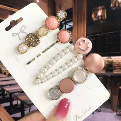 2022 Pearl Crystal Akrüül Juukseklambrid Naistele Retro geomeetrilised juuksenõelad Juuksenõel Tüdrukute Juukseaksessuaarid Moeehted