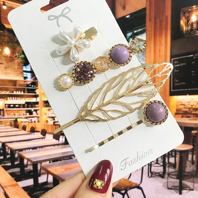 2022 Pearl Crystal Akrüül Juukseklambrid Naistele Retro geomeetrilised juuksenõelad Juuksenõel Tüdrukute Juukseaksessuaarid Moeehted