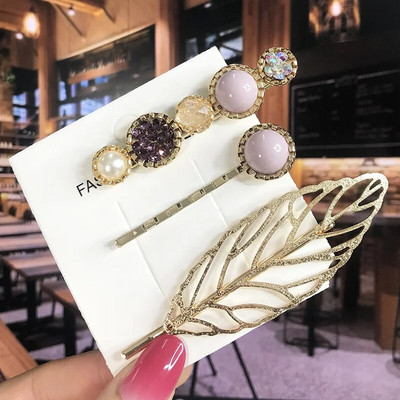 2022 Pearl Crystal Akrüül Juukseklambrid Naistele Retro geomeetrilised juuksenõelad Juuksenõel Tüdrukute Juukseaksessuaarid Moeehted