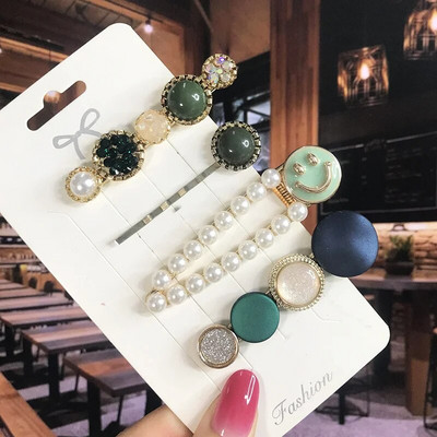 2022 Pearl Crystal Akrüül Juukseklambrid Naistele Retro geomeetrilised juuksenõelad Juuksenõel Tüdrukute Juukseaksessuaarid Moeehted