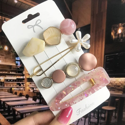 2022 Pearl Crystal Akrüül Juukseklambrid Naistele Retro geomeetrilised juuksenõelad Juuksenõel Tüdrukute Juukseaksessuaarid Moeehted