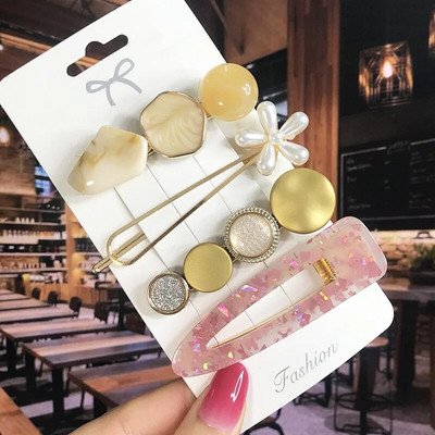 2022 Pearl Crystal Akrüül Juukseklambrid Naistele Retro geomeetrilised juuksenõelad Juuksenõel Tüdrukute Juukseaksessuaarid Moeehted