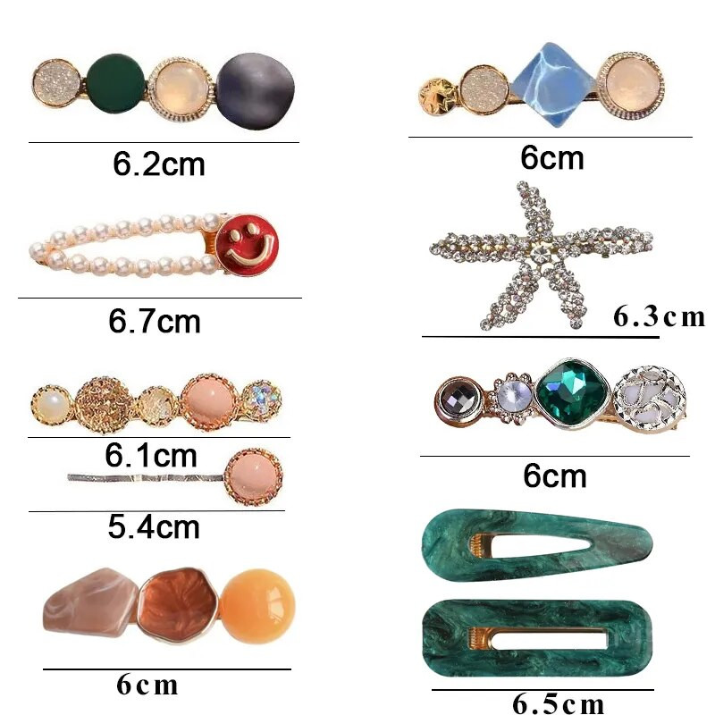 2022 Pearl Crystal Akrüül Juukseklambrid Naistele Retro geomeetrilised juuksenõelad Juuksenõel Tüdrukute Juukseaksessuaarid Moeehted