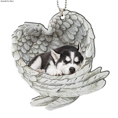 1 ΤΕΜ. Υπέροχο γεροδεμένο στολίδι για κρεμαστό χαριτωμένο σκυλί ακρυλικό μενταγιόν Κρεμαστό μπρελόκ με ζώα Κρεμαστό αυτοκίνητο αυτοκινήτου Αξεσουάρ σακιδίου πλάτης καθρέφτη πίσω όψης