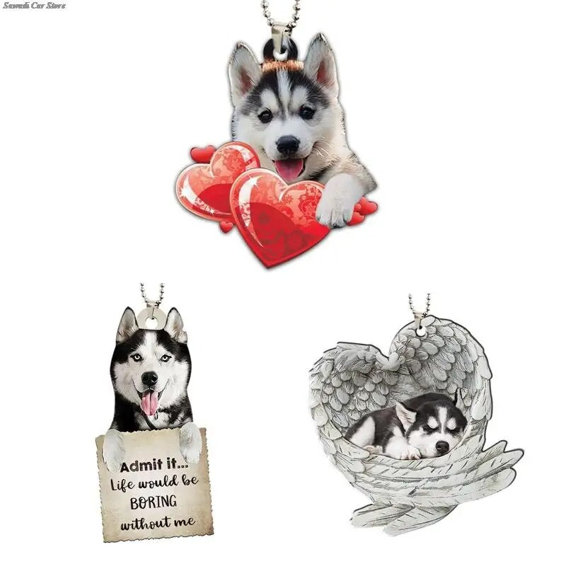 1 ΤΕΜ. Υπέροχο γεροδεμένο στολίδι για κρεμαστό χαριτωμένο σκυλί ακρυλικό μενταγιόν Κρεμαστό μπρελόκ με ζώα Κρεμαστό αυτοκίνητο αυτοκινήτου Αξεσουάρ σακιδίου πλάτης καθρέφτη πίσω όψης