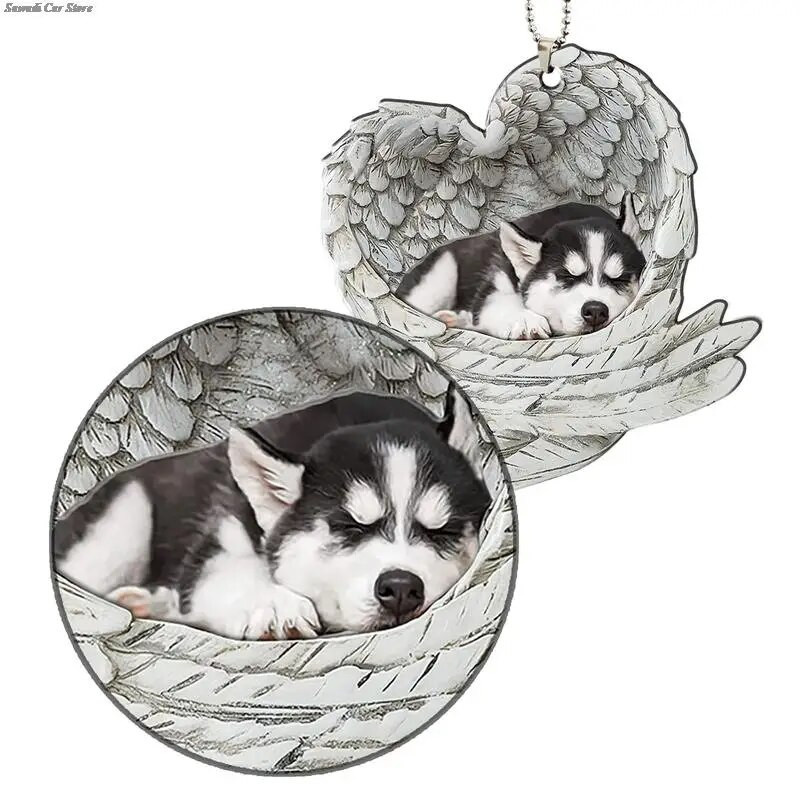 1 ΤΕΜ. Υπέροχο γεροδεμένο στολίδι για κρεμαστό χαριτωμένο σκυλί ακρυλικό μενταγιόν Κρεμαστό μπρελόκ με ζώα Κρεμαστό αυτοκίνητο αυτοκινήτου Αξεσουάρ σακιδίου πλάτης καθρέφτη πίσω όψης