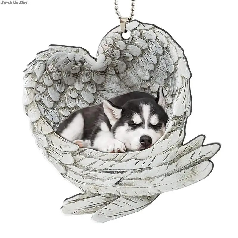 1 ΤΕΜ. Υπέροχο γεροδεμένο στολίδι για κρεμαστό χαριτωμένο σκυλί ακρυλικό μενταγιόν Κρεμαστό μπρελόκ με ζώα Κρεμαστό αυτοκίνητο αυτοκινήτου Αξεσουάρ σακιδίου πλάτης καθρέφτη πίσω όψης