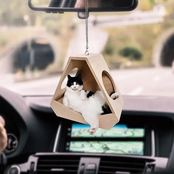 Κρεμαστό στολίδι αυτοκινήτου Χαριτωμένο στολίδι αυτοκινήτου γάτας σκύλου με πολύχρωμο μενταγιόν με μπαλόνι Γούρι αυτοκινήτου για ντεκόρ αυτοκινήτου οπισθοπορείας