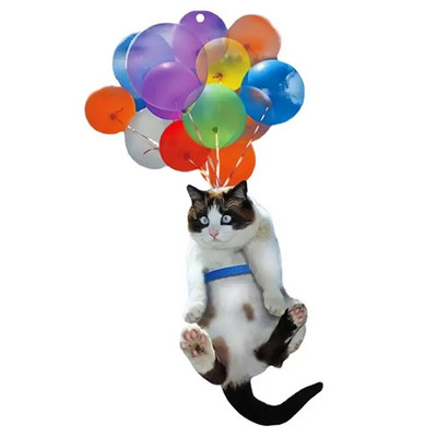 Ornament pentru agățat pentru mașină, drăguț, pisică, câine, ornament auto interior cu balon colorat, pandantiv, farmec pentru mașină, pentru oglinda retrovizoare, decor auto