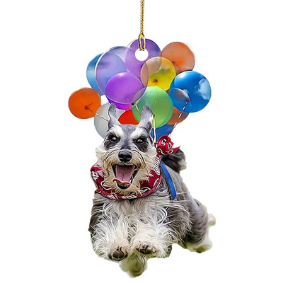 Ornament pentru agățat pentru mașină, drăguț, pisică, câine, ornament auto interior cu balon colorat, pandantiv, farmec pentru mașină, pentru oglinda retrovizoare, decor auto