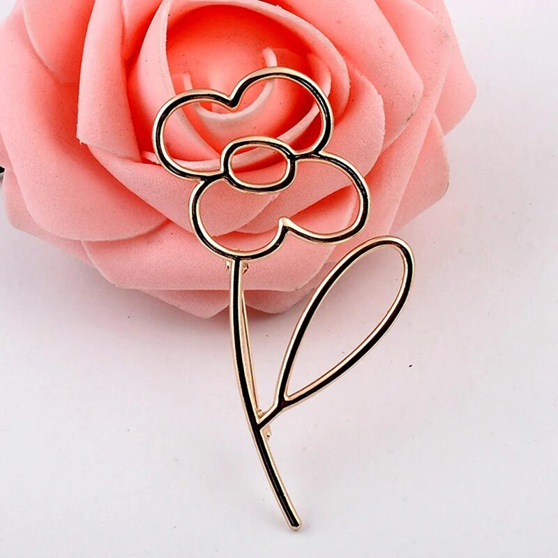 1 tk Moodne prossinõel Lihtne õõnes lilleline prossinõel Kullasulamist läikiv sall Sall Pandla reväärinõel Riidekaunistus naistele