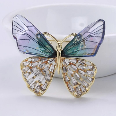 1 tk Liblikateemaline moe emailiga kristallist kividest prossinõel naistele Nišš Luksuslikud Ehted Riided Kleit Sall Kaunistus