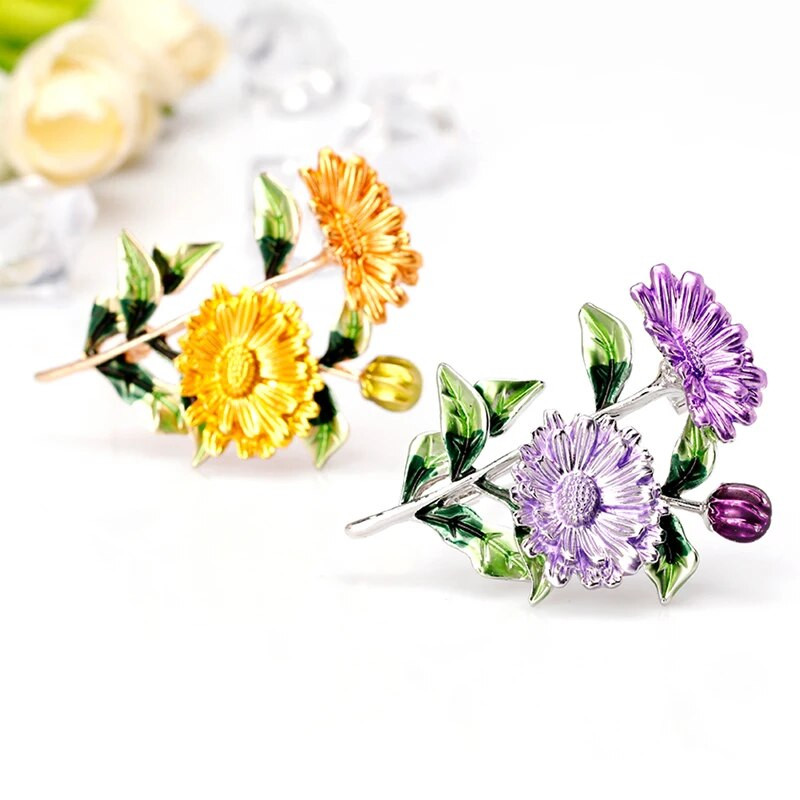 Emailiga Kaunid Krüsanteemi Kujulised Prossi Nõelad Ja Prossid Naistele Tüdrukutele Peopeo Nõelad Ehted 3 värvi