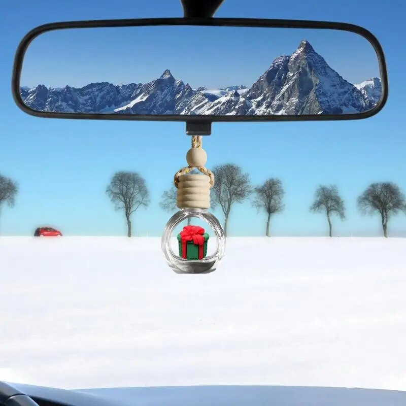 Ziemassvētku auto gaisa atsvaidzinātājs Jauka piekarināma automašīnas gaisa atsvaidzinātāja pudele ar Ziemassvētku pingvīnu, viegli lietojams radošs automašīnas interjers