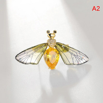 13 стила модна градиентна кристална пеперуда брошка сплав водно конче пчела брошка за жени бижута аксесоари подаръци 1PC