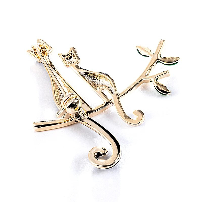 6Styles Sievietes Pāri Kaķi uz zara Piespraudes Emalja Spilgts Rotaslietas Džemperis Kleita Šalle Soma Piespraudes Ikdienas Aksesuāri Dāvanas