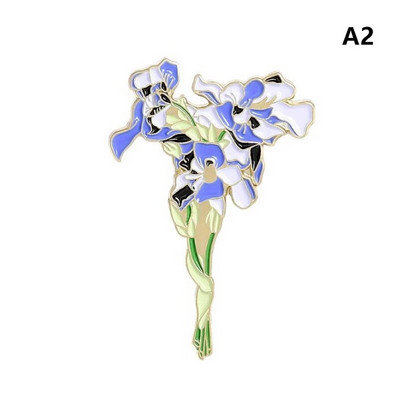 Atvartas Smeigtukas Ženkliukas Van Gogas Saulėgrąža Iris Sagė Gėlė Skrybėlė Smeigtukas Metalinis Drabužiams Emalio Smeigtukai Ženkliukai Kuprinei Dovanos Moterims