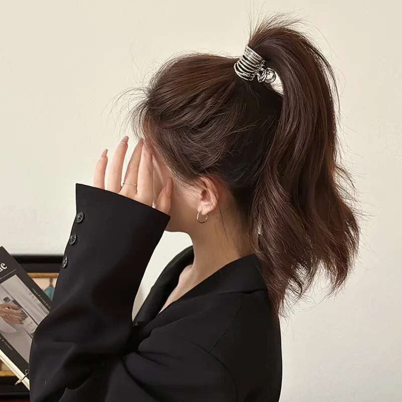 Ψηλό κλιπ αλογοουράς για γυναίκες Μόδα μεταλλικά μαλλιά Νύχι για κορίτσια σφιγκτήρες για κορίτσι σταθερή φουρκέτα με νύχι κλιπ Αξεσουάρ μαλλιών Αξεσουάρ κεφαλής