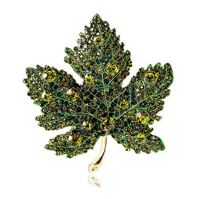 1 ΤΕΜ Μόδας Καρφίτσες με φύλλα σφενδάμου Γυαλιστερό χειμερινό κόσμημα με στρας Όμορφη καρφίτσα γάμου για πάρτι γραφείου Αξεσουάρ καρφίτσας καρφίτσας Δώρο