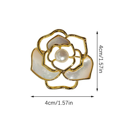 1PC Camellia Flower Pearl Broša Modes Luksusa Korsāža Piespraude Sievietēm Mode Šalle Sprādze Apģērbi Korsāžas rotaslietas Aksesuāri
