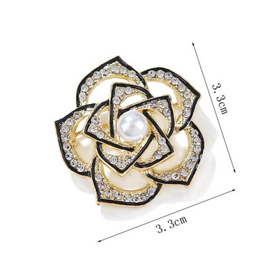 1PC Camellia Flower Pearl Broša Modes Luksusa Korsāža Piespraude Sievietēm Mode Šalle Sprādze Apģērbi Korsāžas rotaslietas Aksesuāri