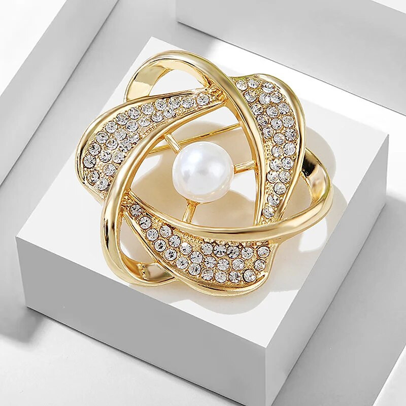 1PC Camellia Flower Pearl Broša Modes Luksusa Korsāža Piespraude Sievietēm Mode Šalle Sprādze Apģērbi Korsāžas rotaslietas Aksesuāri