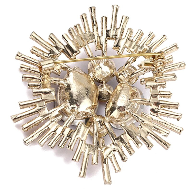 1 vnt. Madinga Kalnų krištolo brangakmenio gėlėta sagė moterims Paltas tamsiai mėlynas raudonas krištolinis ženkliukas apykaklės segtukas vakarėlių papuošalų priedai