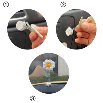 Διακόσμηση αυτοκινήτου στο πλάι του παραθύρου αυτοκινήτου Χαριτωμένο λουλούδι στολίδι Auto εσωτερικό ταμπλό Αξεσουάρ Εσωτερικό για κορίτσια Δώρα Drop