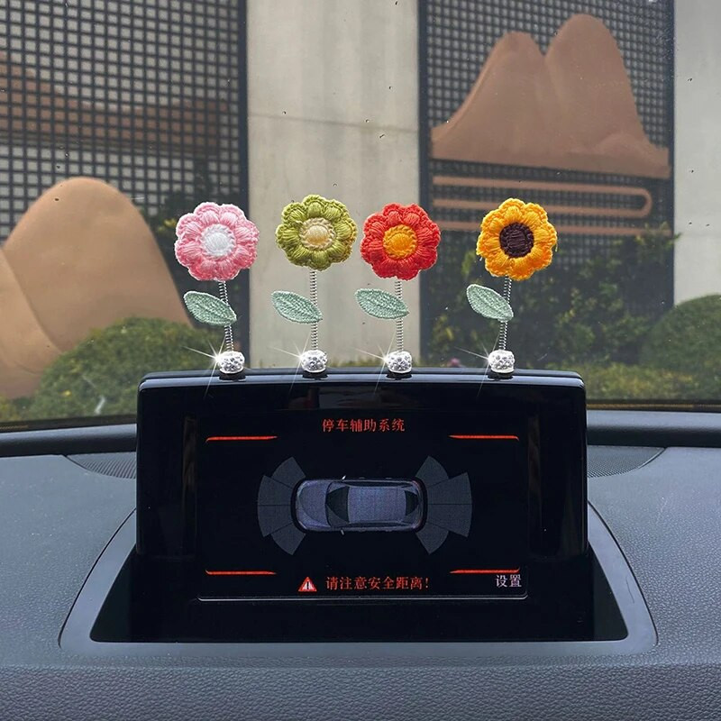 Διακόσμηση αυτοκινήτου στο πλάι του παραθύρου αυτοκινήτου Χαριτωμένο λουλούδι στολίδι Auto εσωτερικό ταμπλό Αξεσουάρ Εσωτερικό για κορίτσια Δώρα Drop