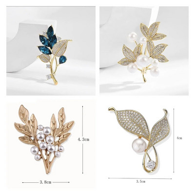 1PC Fashion Plant Series Κρυστάλλινες καρφίτσες Γυναικεία Ρούχα Παλτό Κοσμήματα Αξεσουάρ για πάρτι