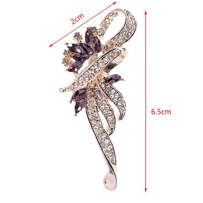 Moteriška sagė Romantiška krištolinė levanda, gėlė, atvartas.