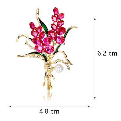 Moteriška sagė Romantiška krištolinė levanda, gėlė, atvartas.