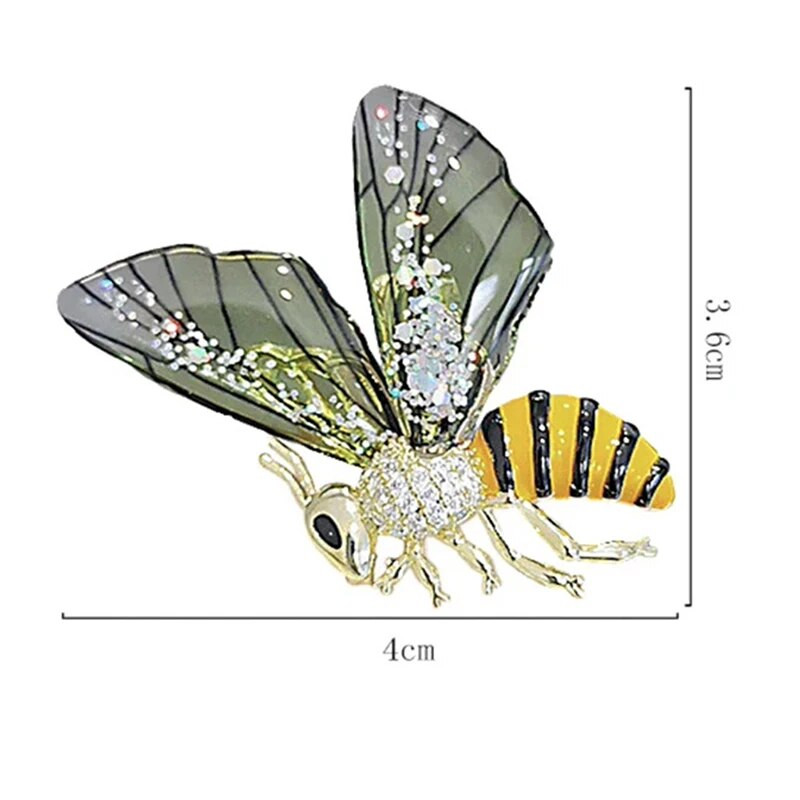 1 tk Moodsad lendavad mesilaste prossid naistele läbipaistvad tiivad mantel emailiga mesilaste putukad peo reväärinõel Aksessuaarid ehted kingitus