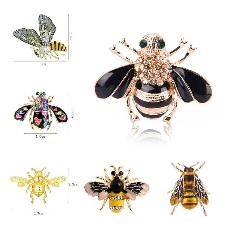 1 tk Moodsad lendavad mesilaste prossid naistele läbipaistvad tiivad mantel emailiga mesilaste putukad peo reväärinõel Aksessuaarid ehted kingitus