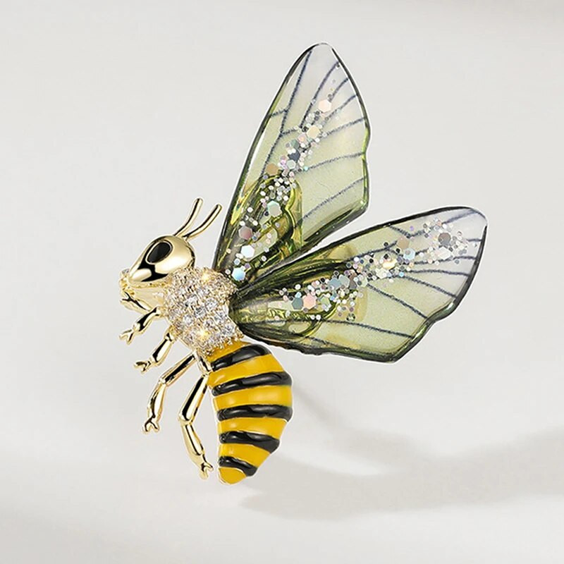 1 tk Moodsad lendavad mesilaste prossid naistele läbipaistvad tiivad mantel emailiga mesilaste putukad peo reväärinõel Aksessuaarid ehted kingitus
