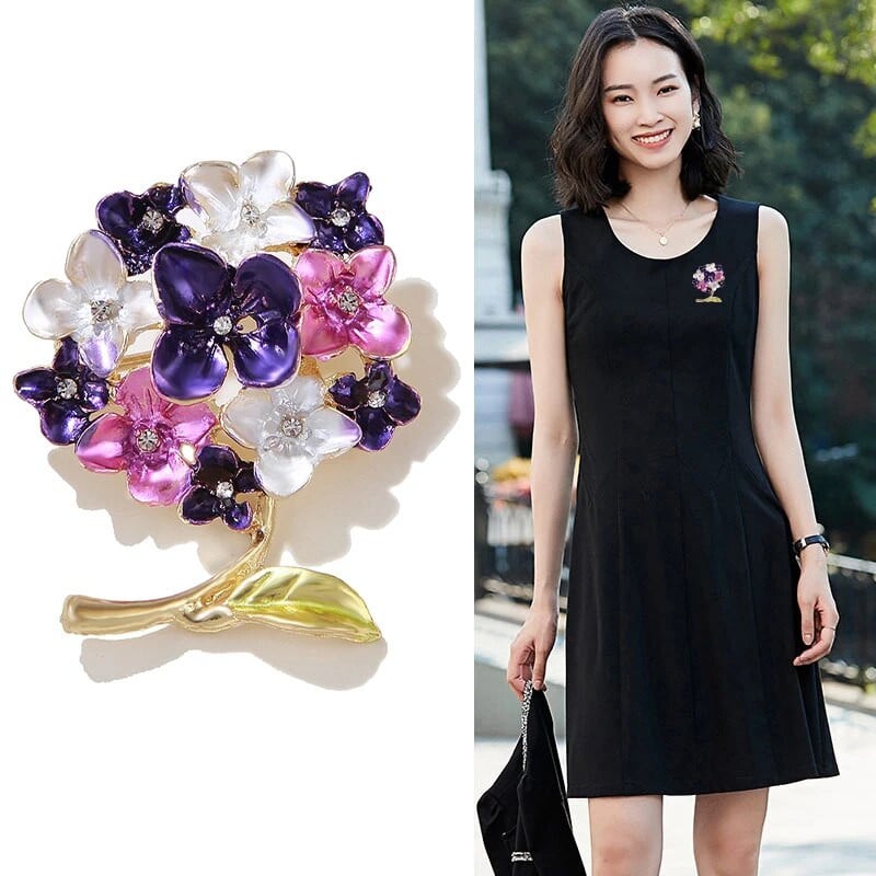 1PC emajlirani broševi s cvijetom hortenzije za žene Nova modna igla za biljke Proljetni dizajn Nakit