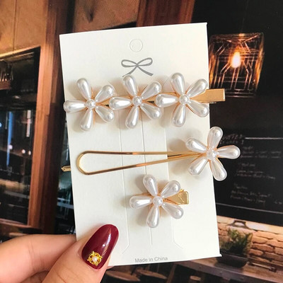 Simuleeritud pärlitangid helmestega geomeetrilised naiste juukseklambrid juukseklambrid juukseaksessuaarid tüdrukutele ehted mood juuksenõelad