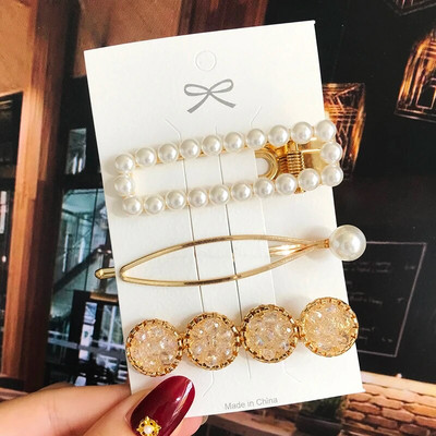 Simuleeritud pärlitangid helmestega geomeetrilised naiste juukseklambrid juukseklambrid juukseaksessuaarid tüdrukutele ehted mood juuksenõelad