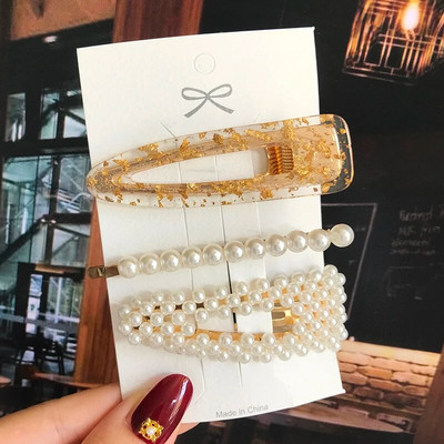 Simuleeritud pärlitangid helmestega geomeetrilised naiste juukseklambrid juukseklambrid juukseaksessuaarid tüdrukutele ehted mood juuksenõelad