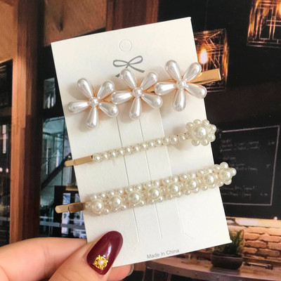 Simuleeritud pärlitangid helmestega geomeetrilised naiste juukseklambrid juukseklambrid juukseaksessuaarid tüdrukutele ehted mood juuksenõelad