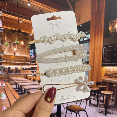 Simuleeritud pärlitangid helmestega geomeetrilised naiste juukseklambrid juukseklambrid juukseaksessuaarid tüdrukutele ehted mood juuksenõelad